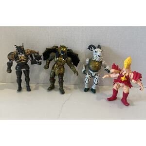4 Vintage Mighty Morphin Power Rangers Action Figurines Bandai Space Aliens Toy